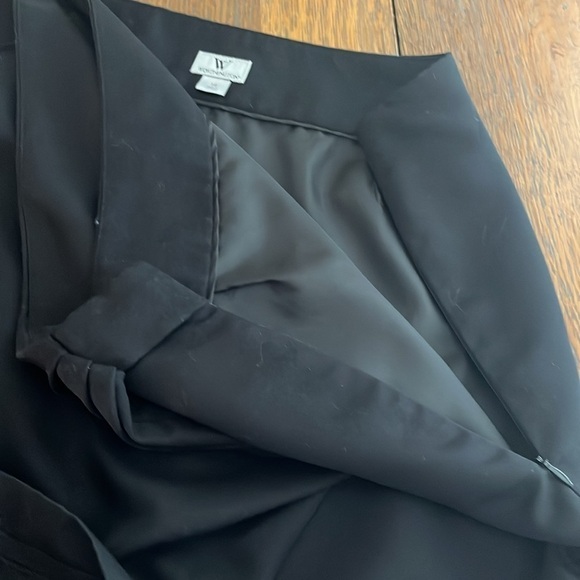 Worthington Mock Wrap Skirt Size 18 Black Side Zipper Lined Front Panel - Picture 12 of 13